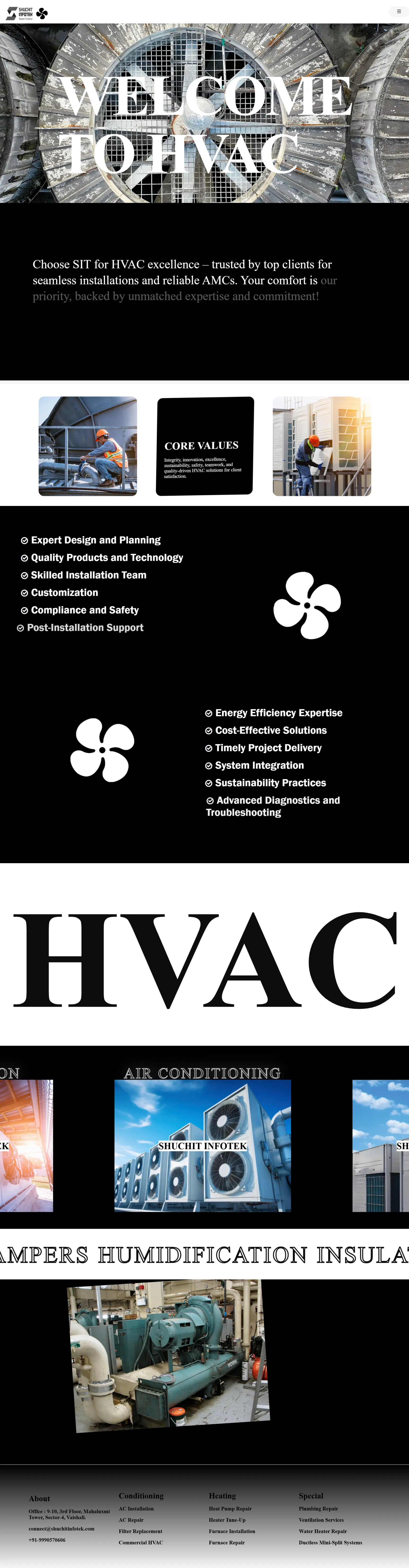 HVAC corporate website design examples Delhi NCR
